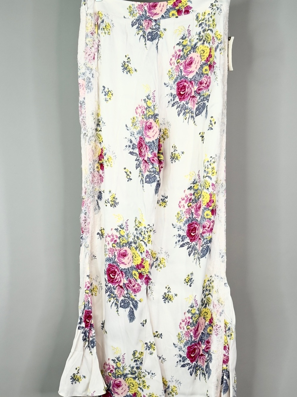 NWT By Anthropologie Floral Lace Silky Flare Pants Sz 6 - Picture 13 of 16